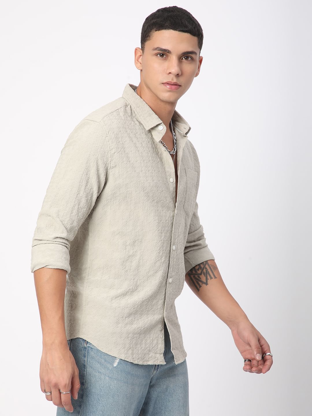 Grey Jacquard Shirt