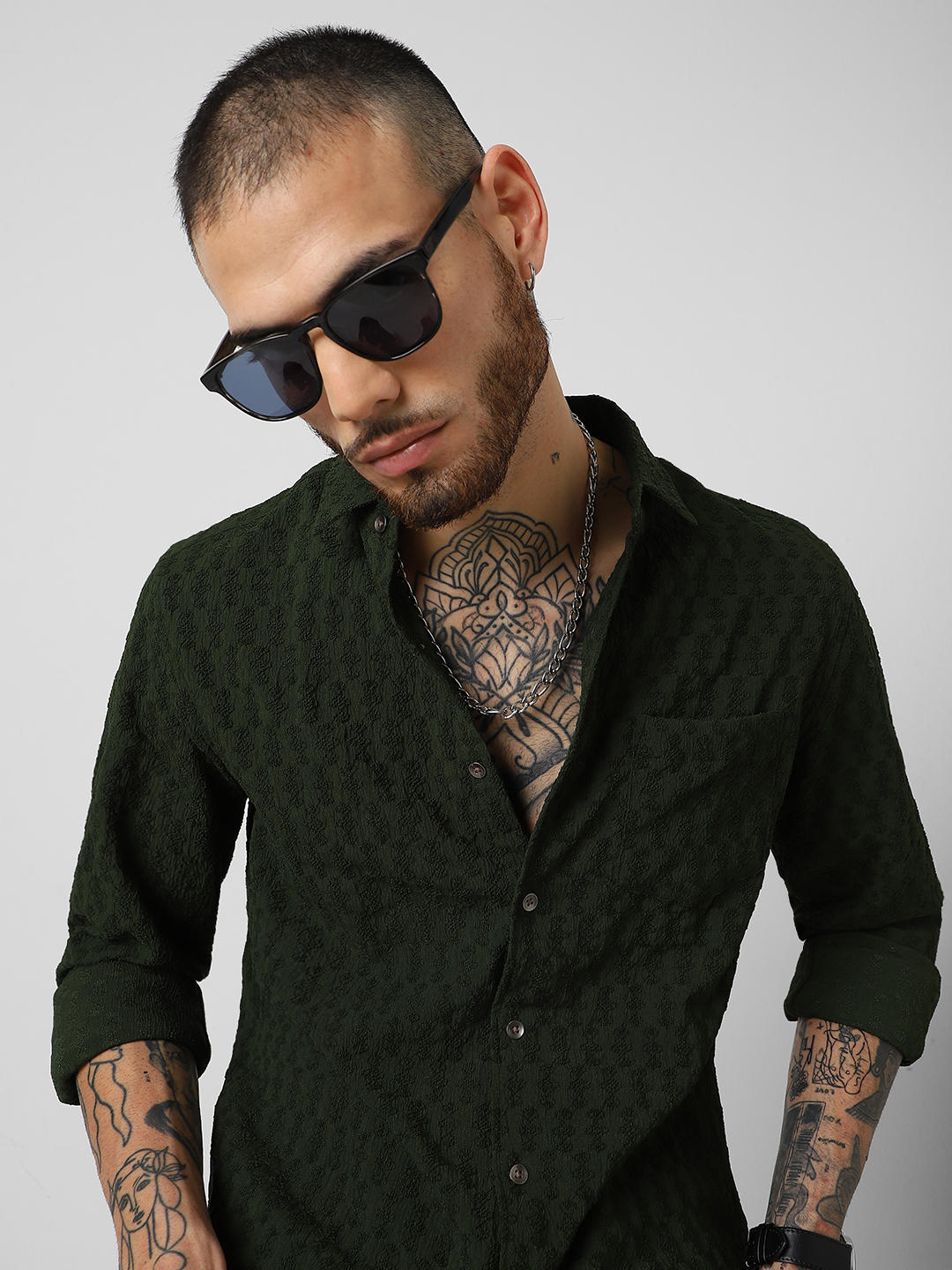 British Green Jacquard Shirt