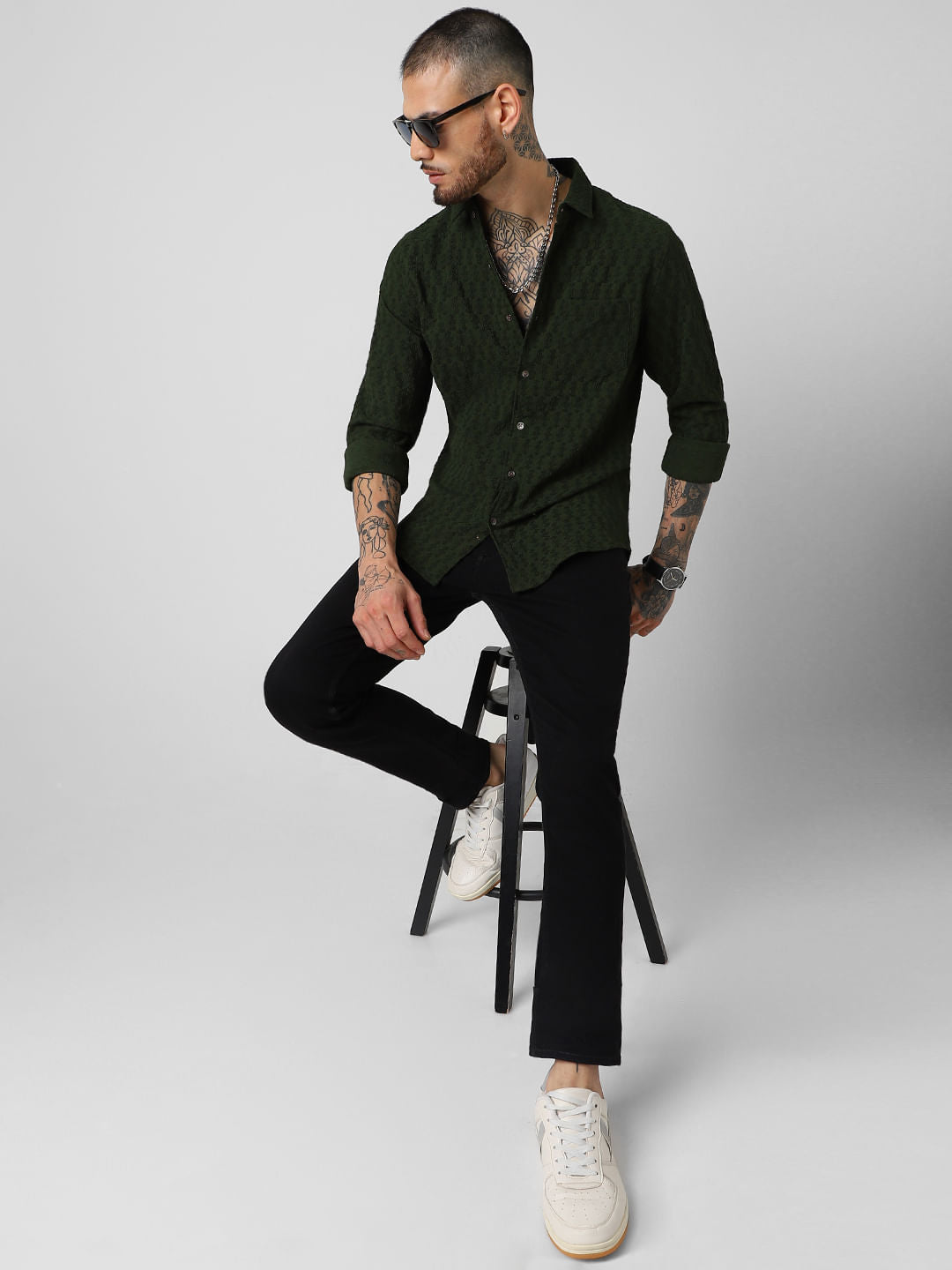 British Green Jacquard Shirt
