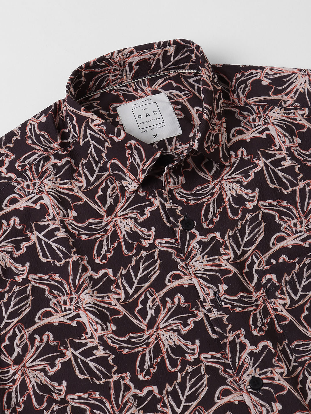 Grease Black Floral Printed Crinkled Shirt
