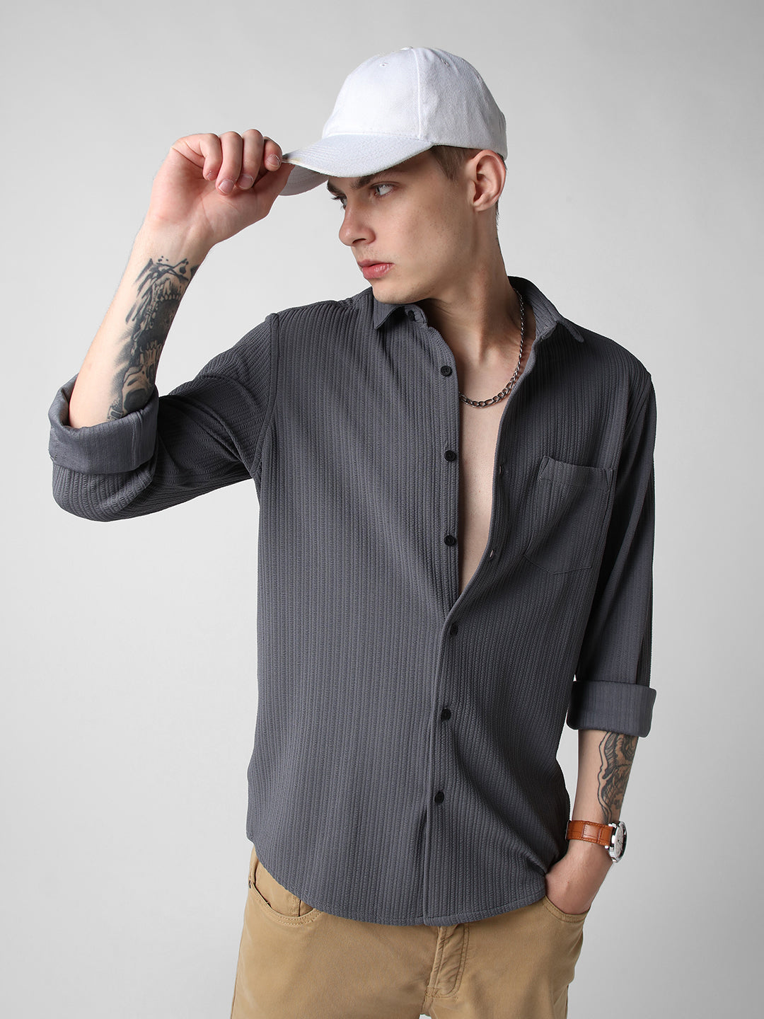 Anchor Grey Textured Shirt