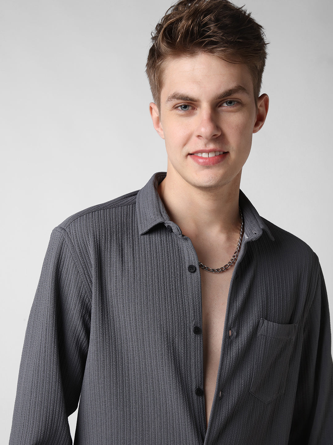 Anchor Grey Textured Shirt