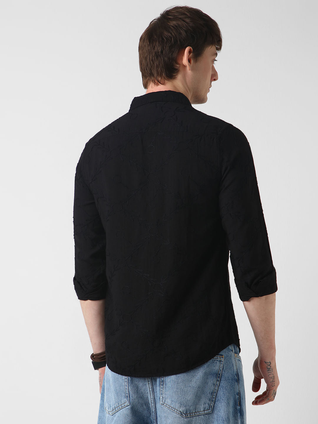 Classic Black Embroidered Shirt
