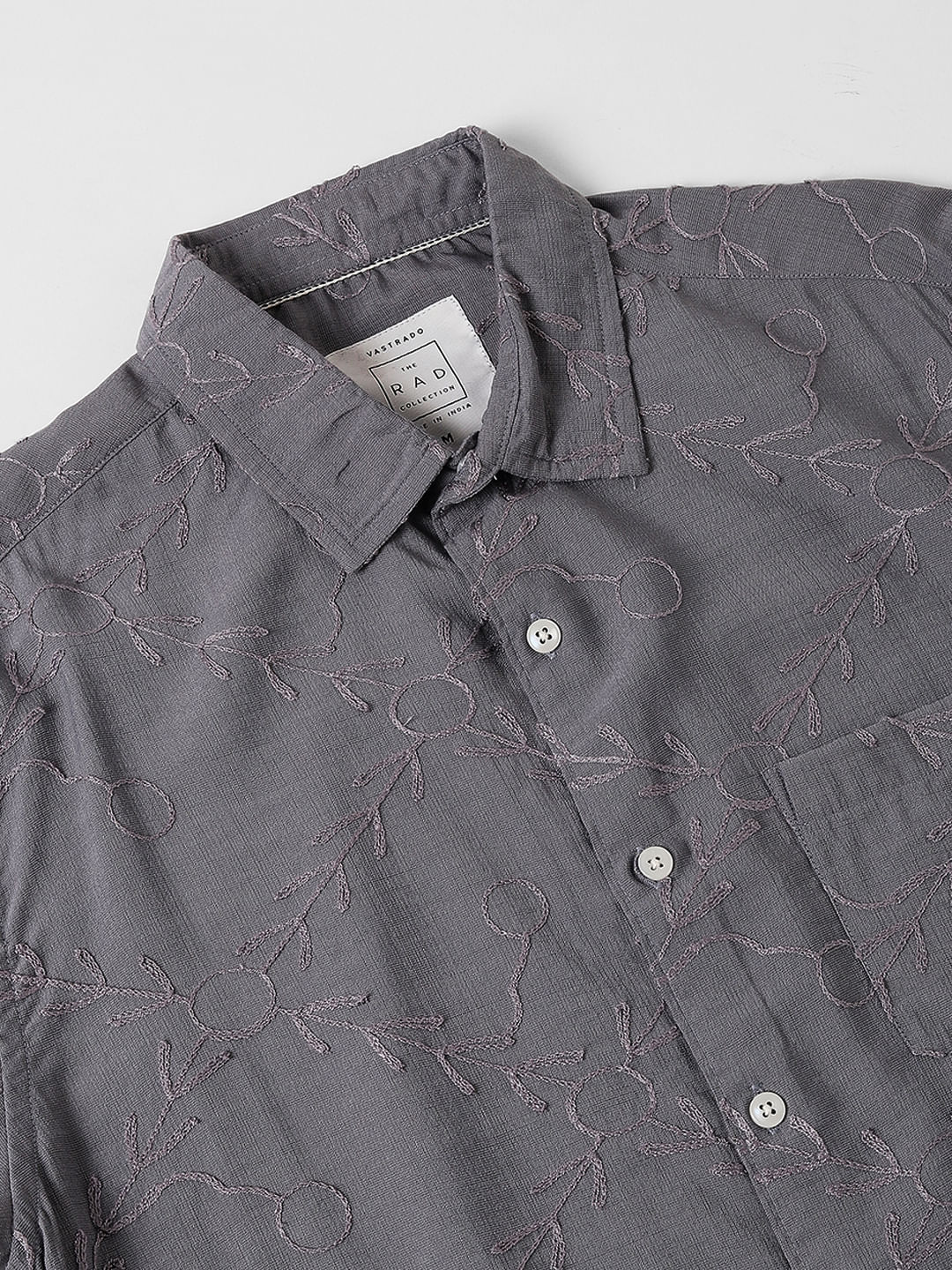 Intricate Intense Grey Embroidered Shirt