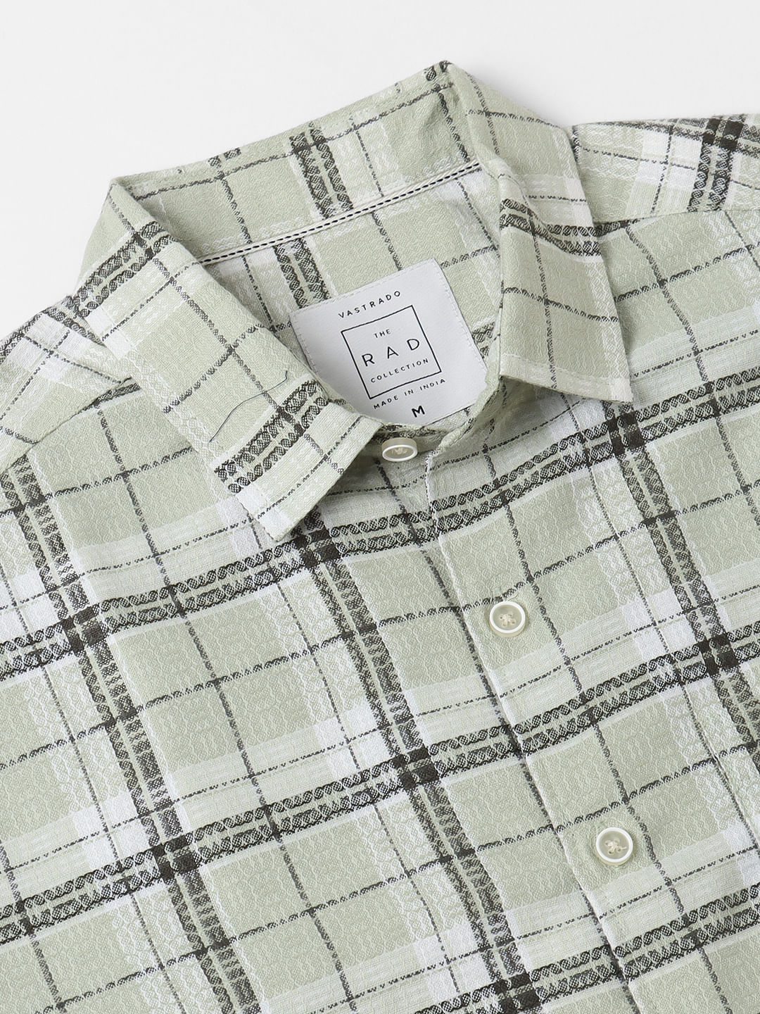 Mint Green & Black Dobby Checkered Shirt