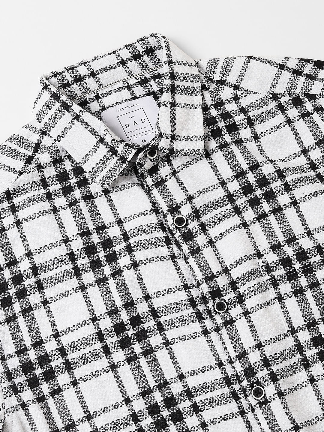 Black & White Dobby Checkered Shirt