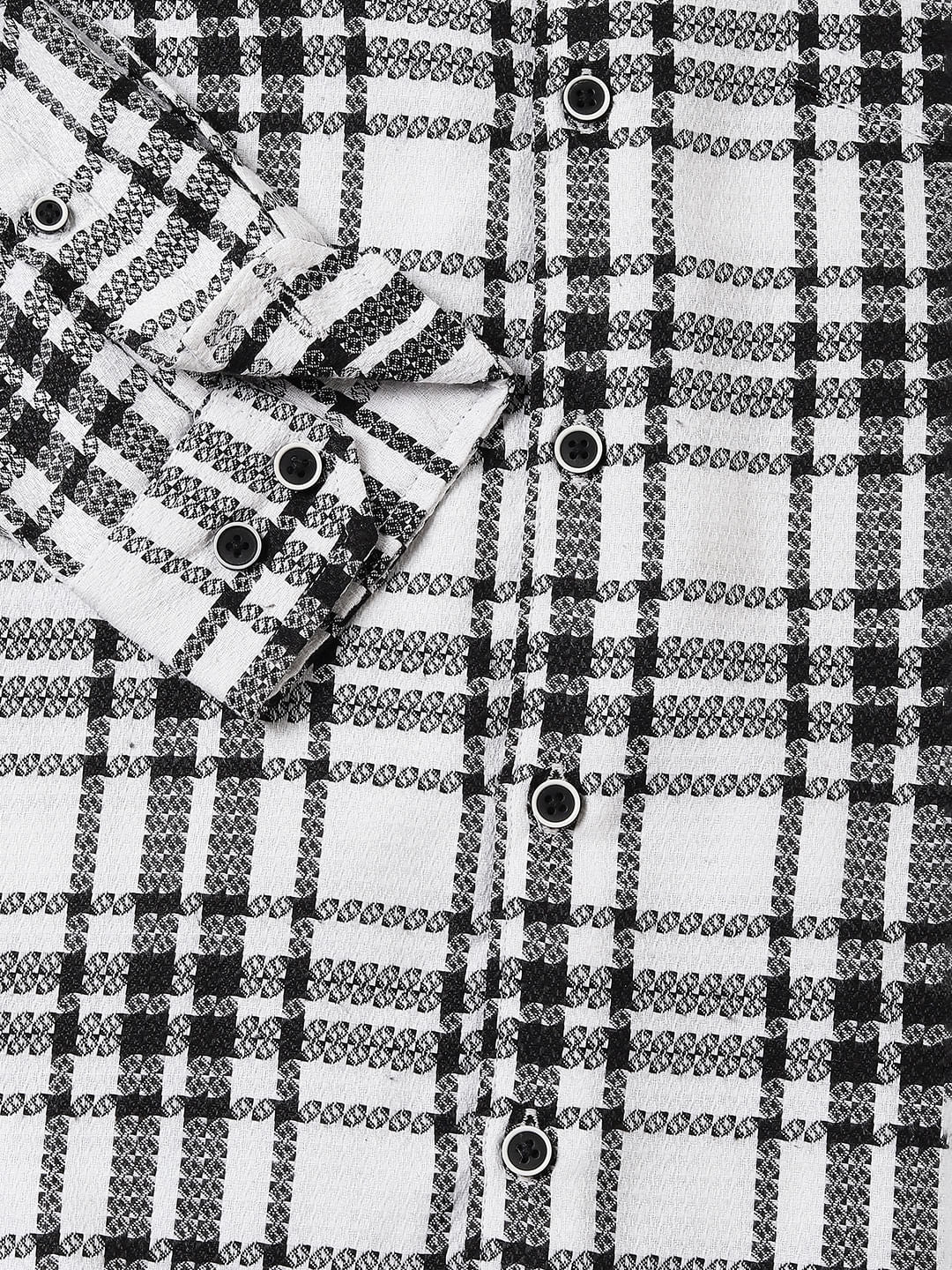 Black & White Dobby Checkered Shirt