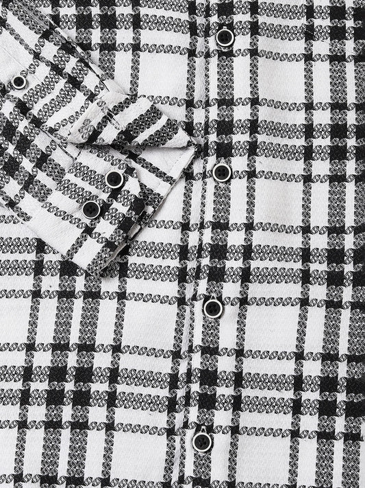 Black & White Dobby Checkered Shirt