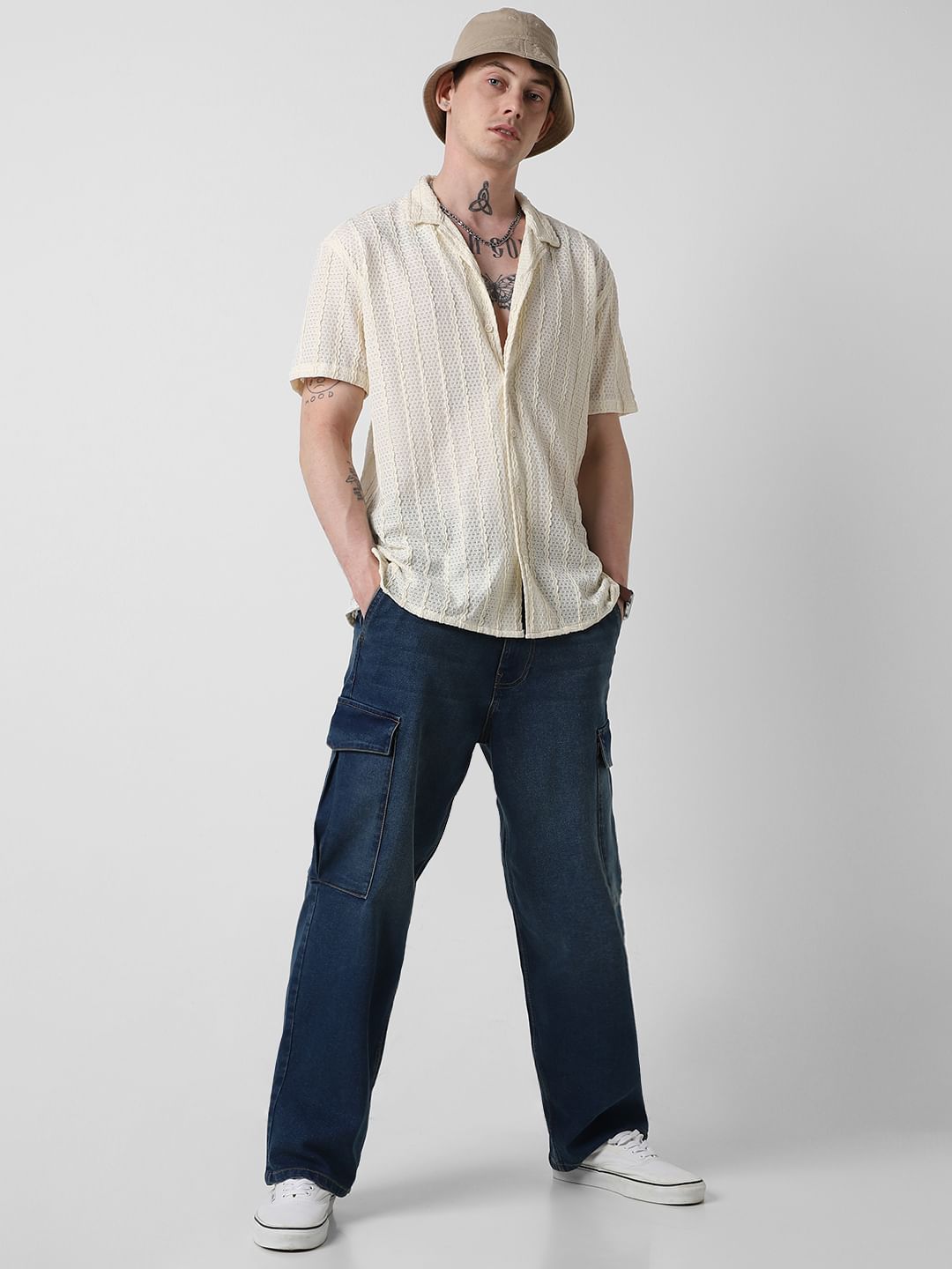 Exquisite AeroMesh Ivory Oversized Shirt