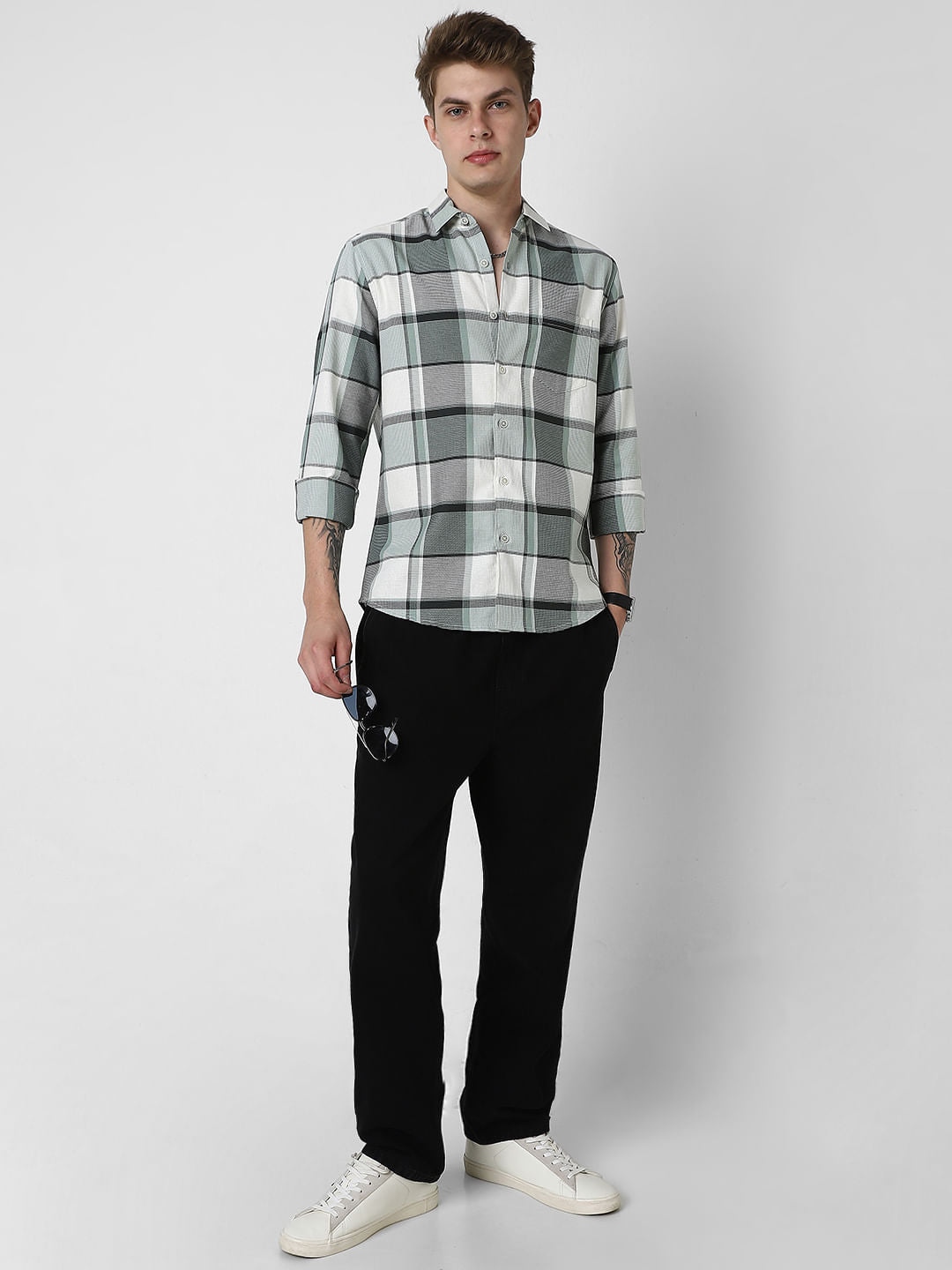 Premium Giza Cotton Dobby Checkered Shirt
