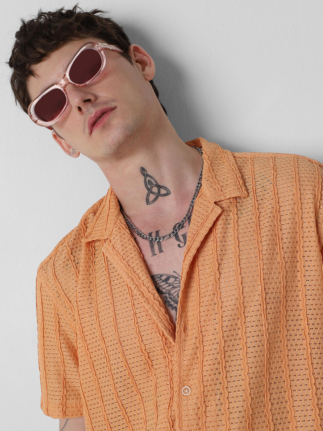 Exquisite AeroMesh Orangish Oversized Shirt