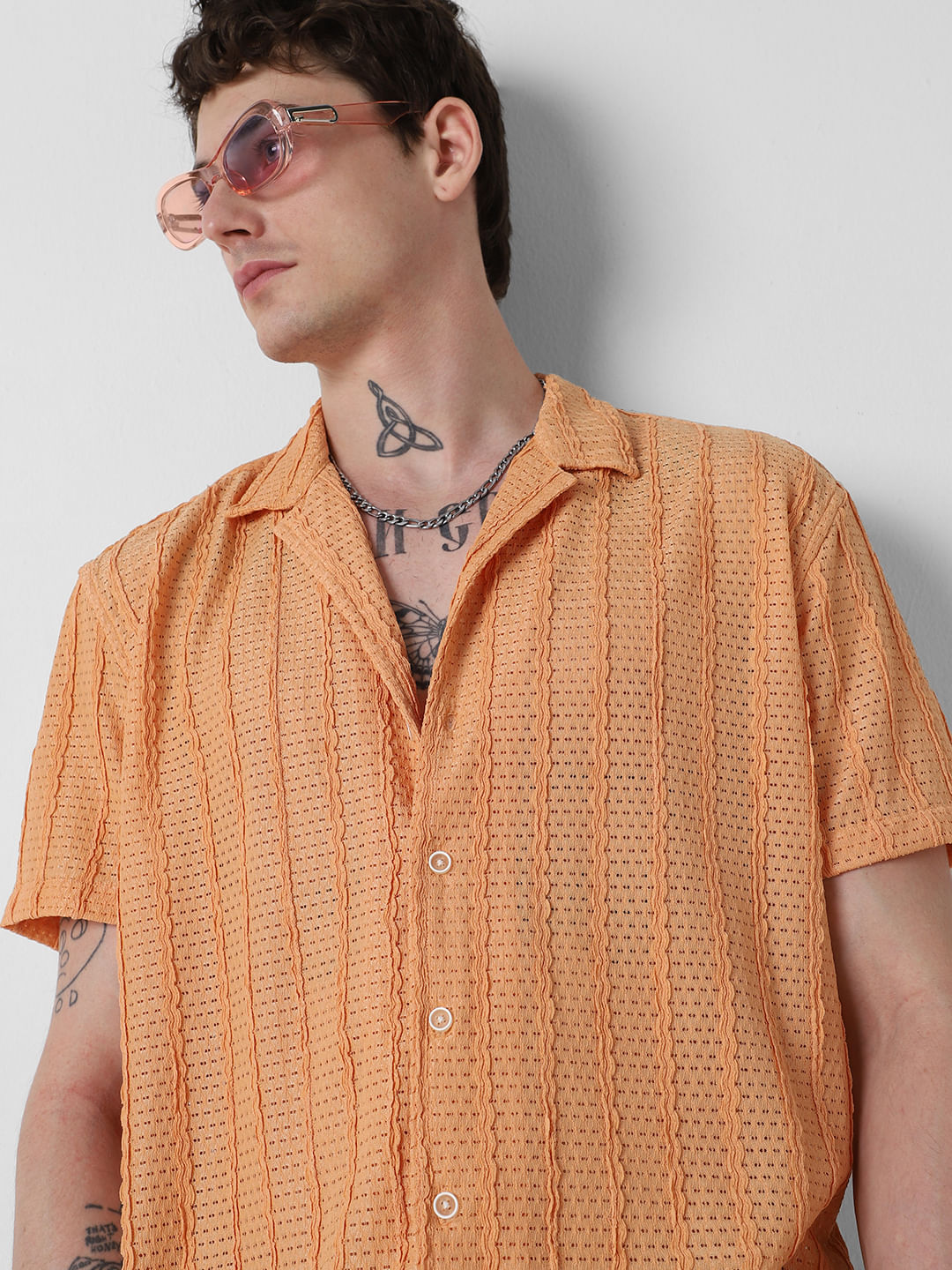 Exquisite AeroMesh Orangish Oversized Shirt