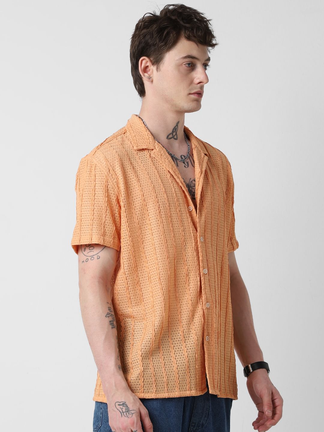 Exquisite AeroMesh Orangish Oversized Shirt