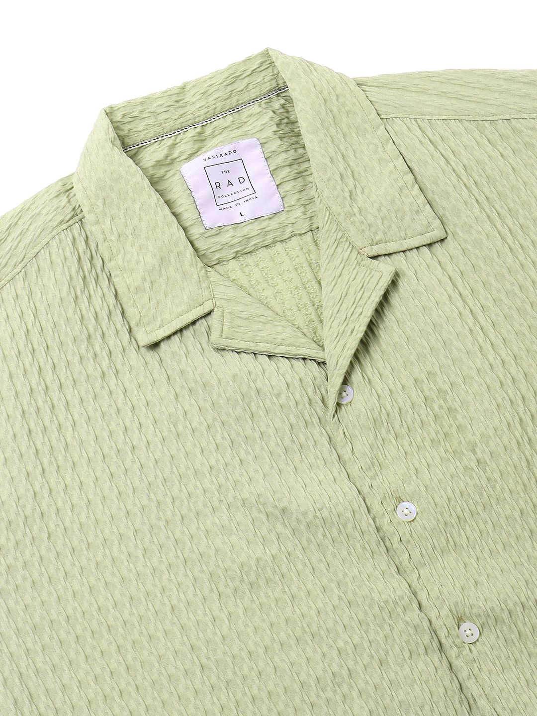 Tea Green Textured Oversized Shirt