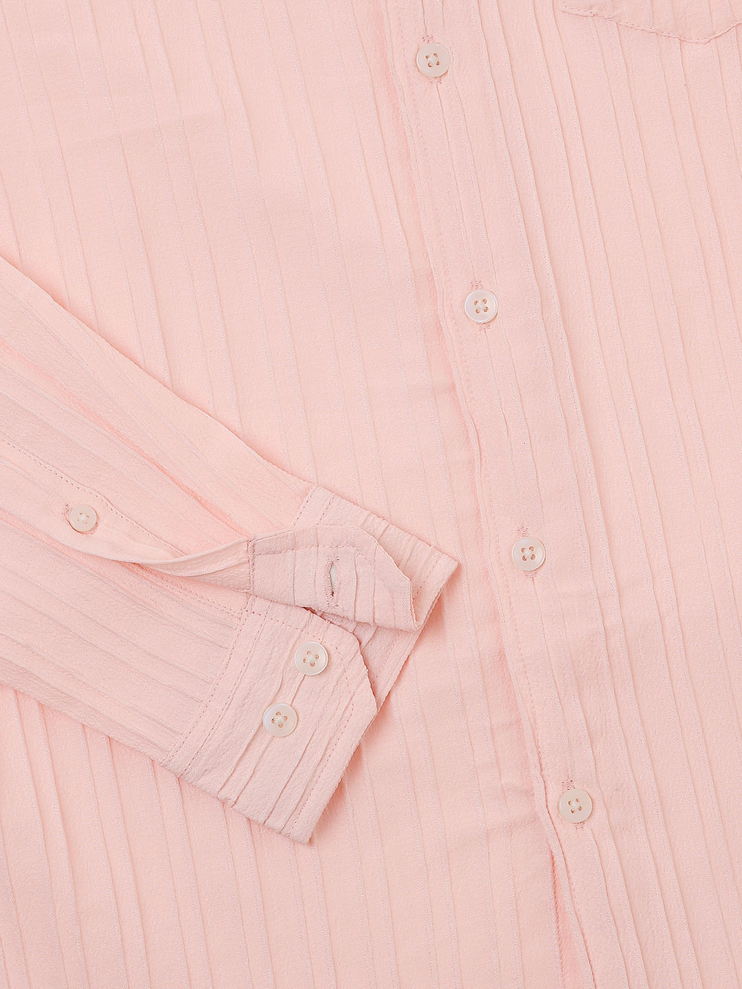 Peach Line Textured Shirt