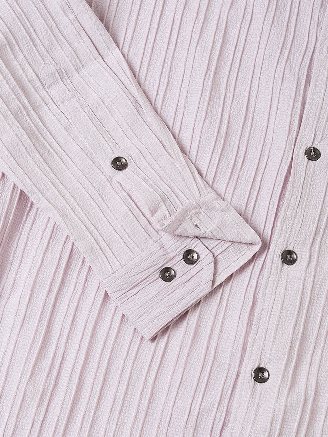 Pastel Candy Pink Line Textured Shirt