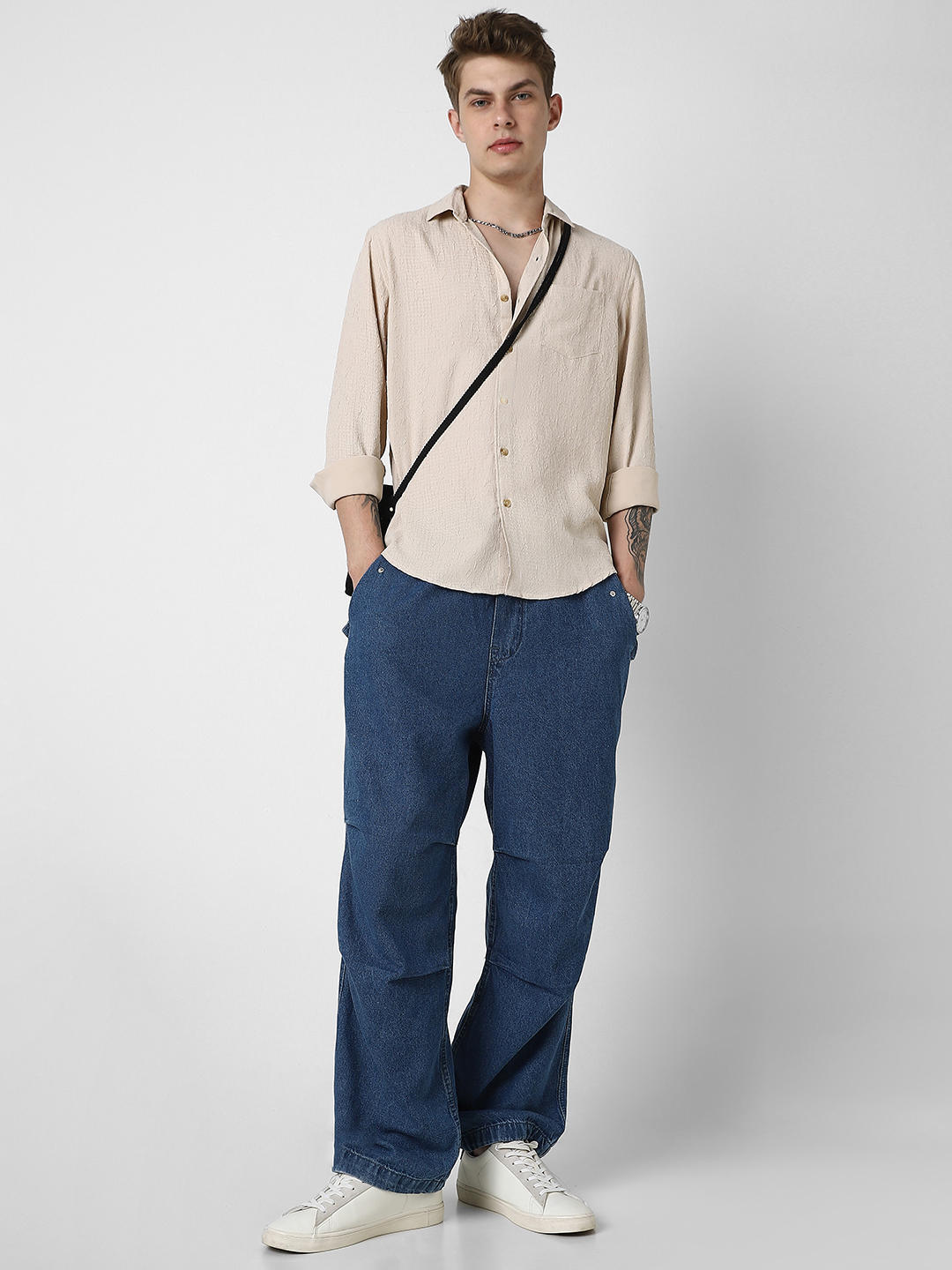 Bisque Beige Textured Shirt