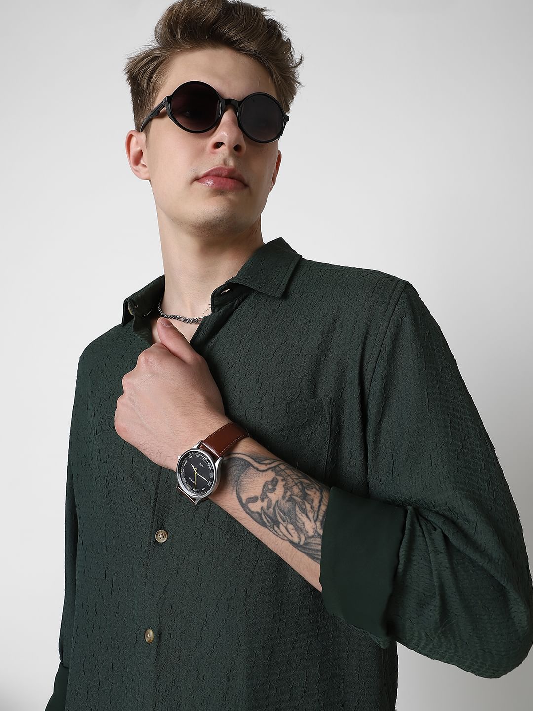 Sacramento Green Textured Shirt