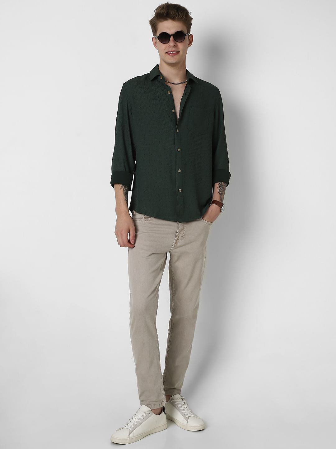 Sacramento Green Textured Shirt