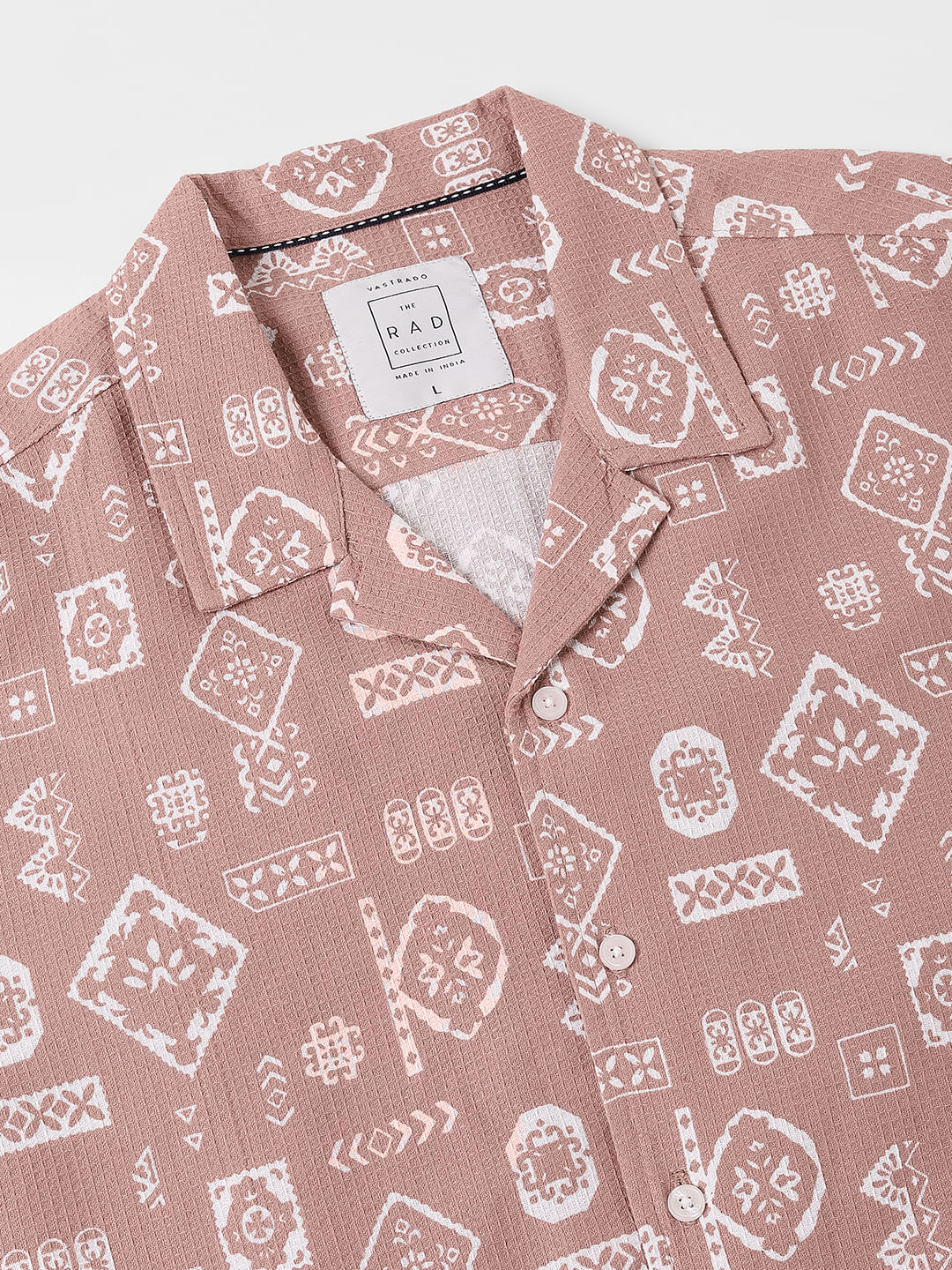 Opera Mauve Intricate Printed Oversized Shirt