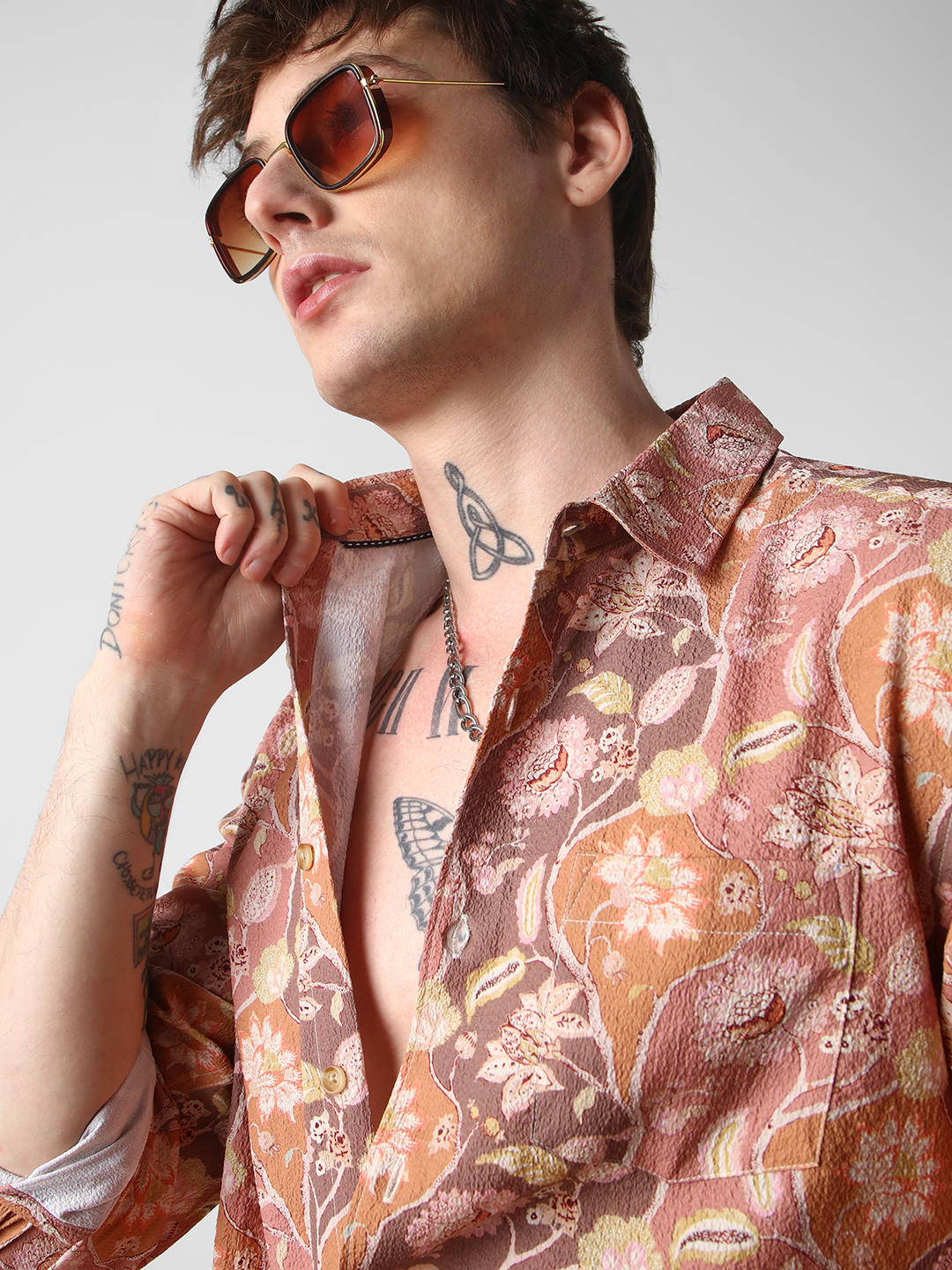 Bloomy Dendritic Multicolour Creased Shirt