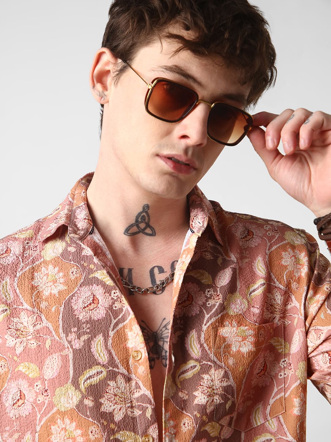 Bloomy Dendritic Multicolour Creased Shirt
