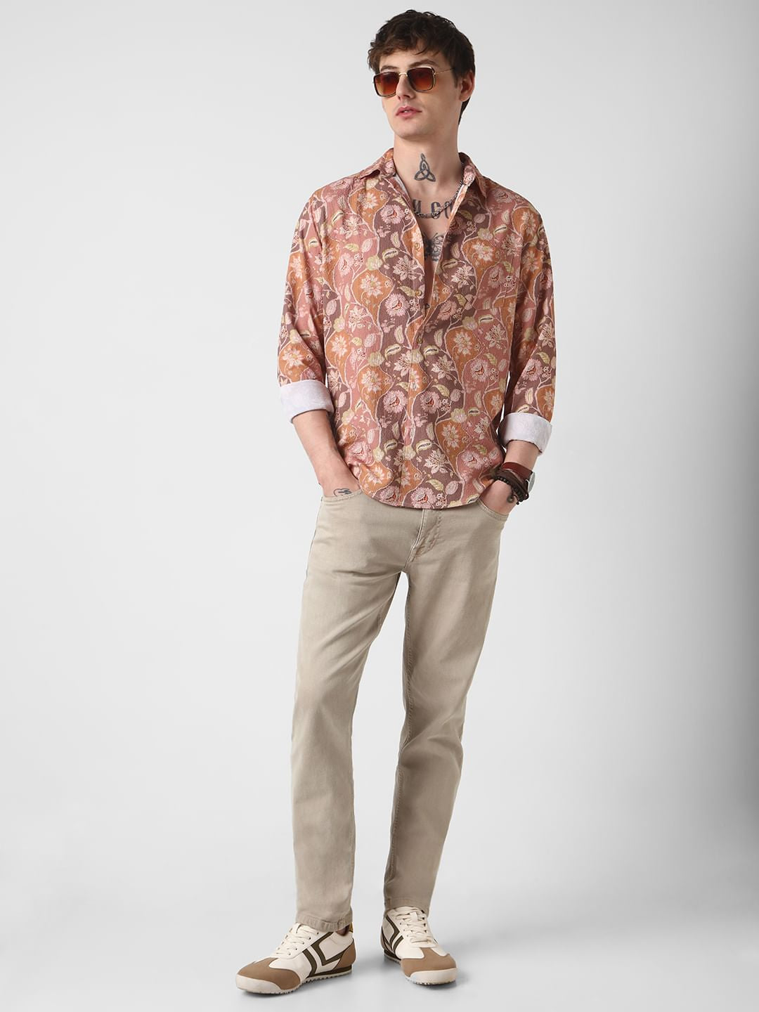 Bloomy Dendritic Multicolour Creased Shirt