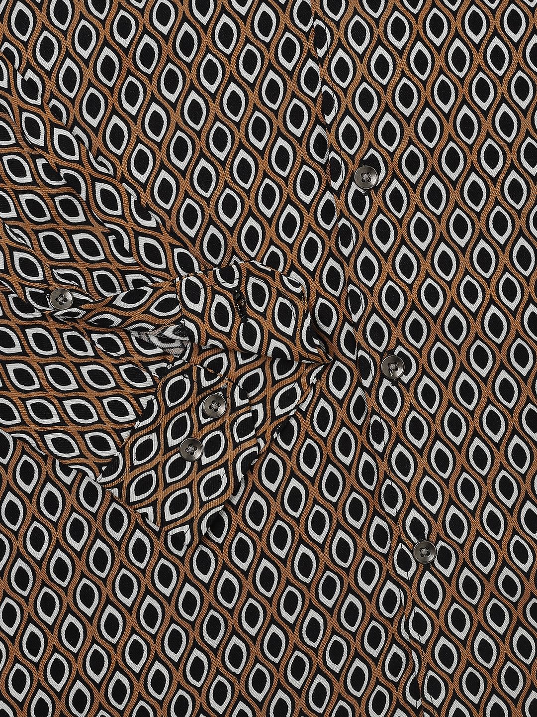 Brown Ikat Printed Shirt