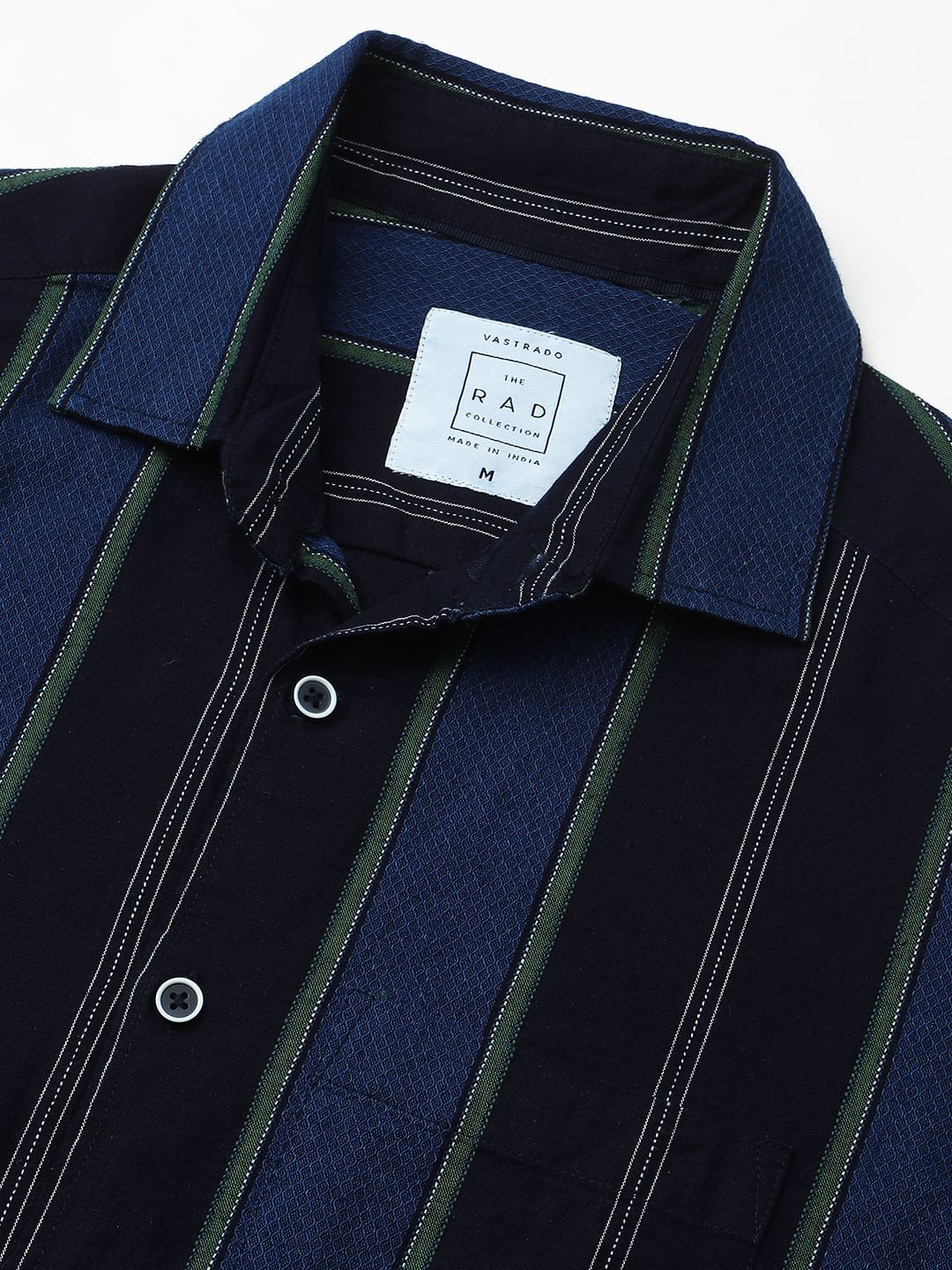 Ingenious Navy Streaky Striped Dobby Shirt