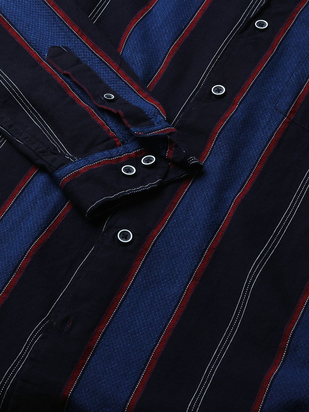 Ingenious Navy Streaky Striped Dobby Shirt