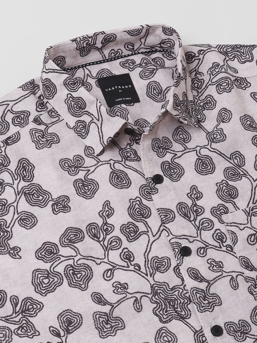 Black Floret Budding Printed Shirt
