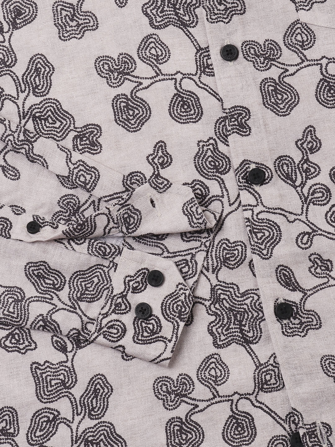 Black Floret Budding Printed Shirt