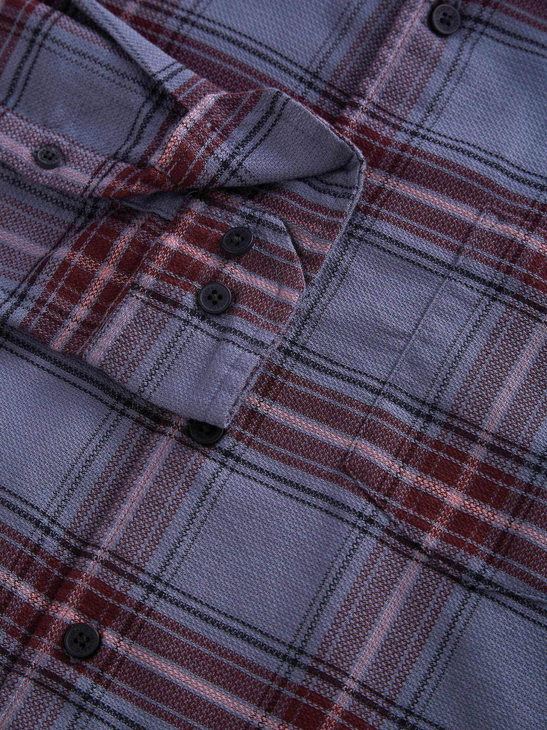 Premium Cotton Grey & Maroon Tartan Checkered Shirt