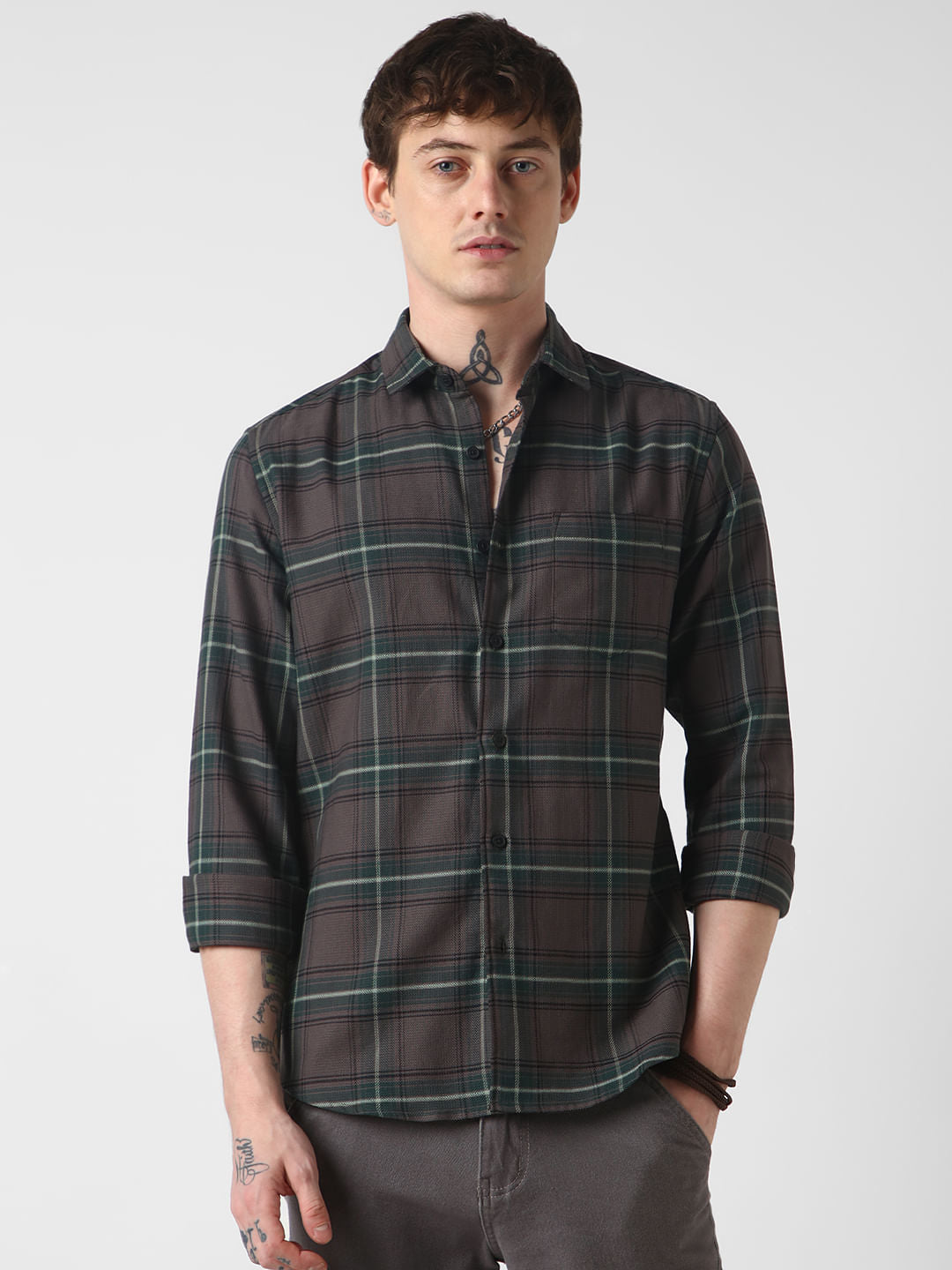 Premium Giza Cotton Multicolour Tartan Checked Shirt