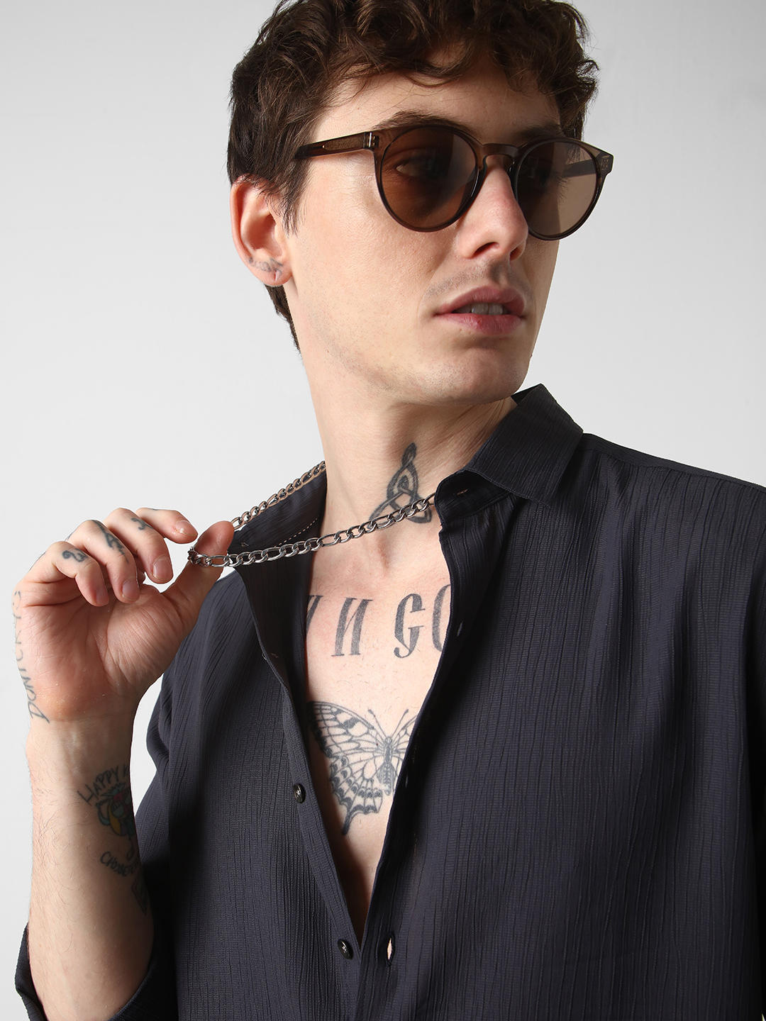 Anchor Grey Line Textured Shirt