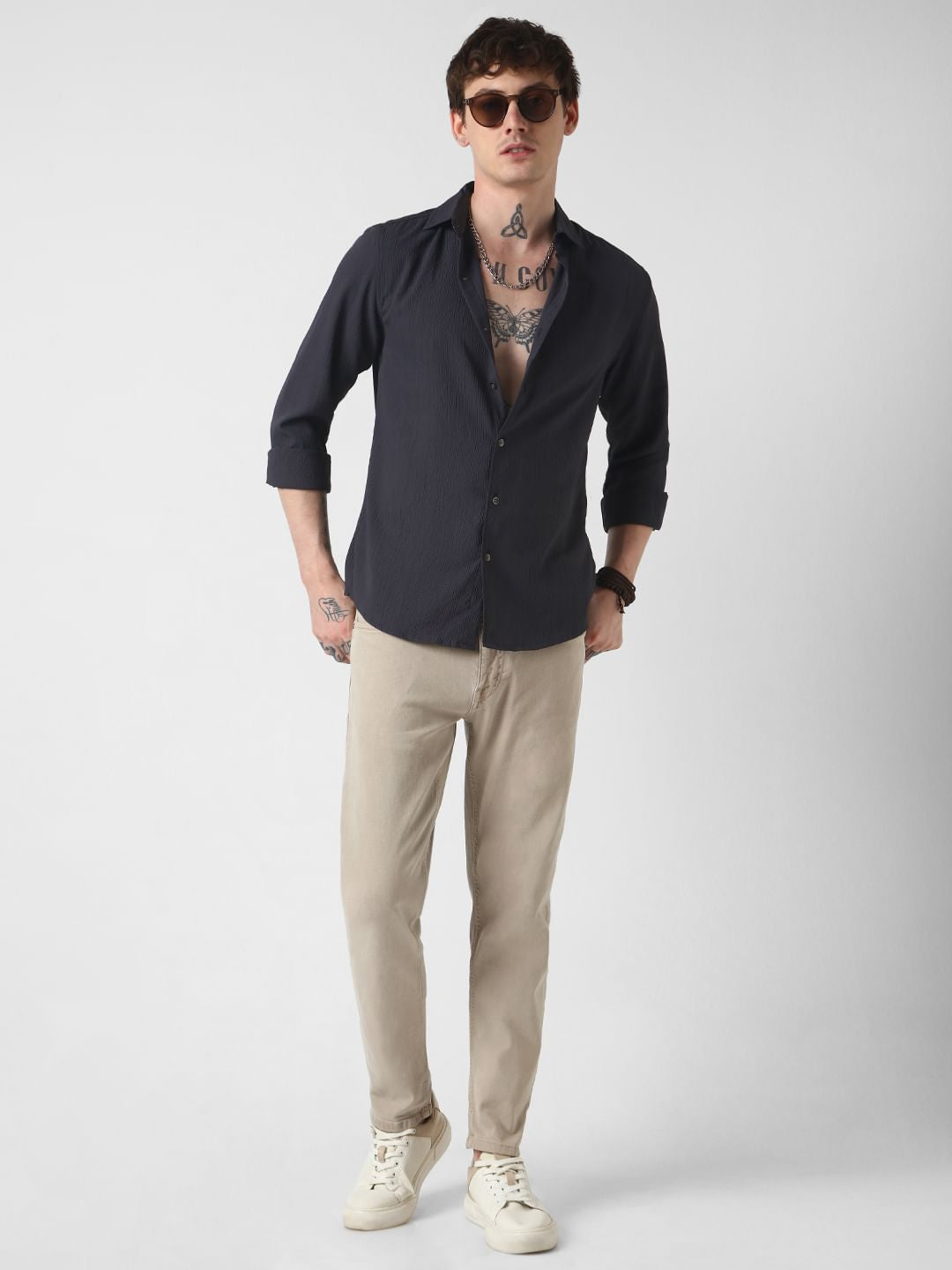 Anchor Grey Line Textured Shirt