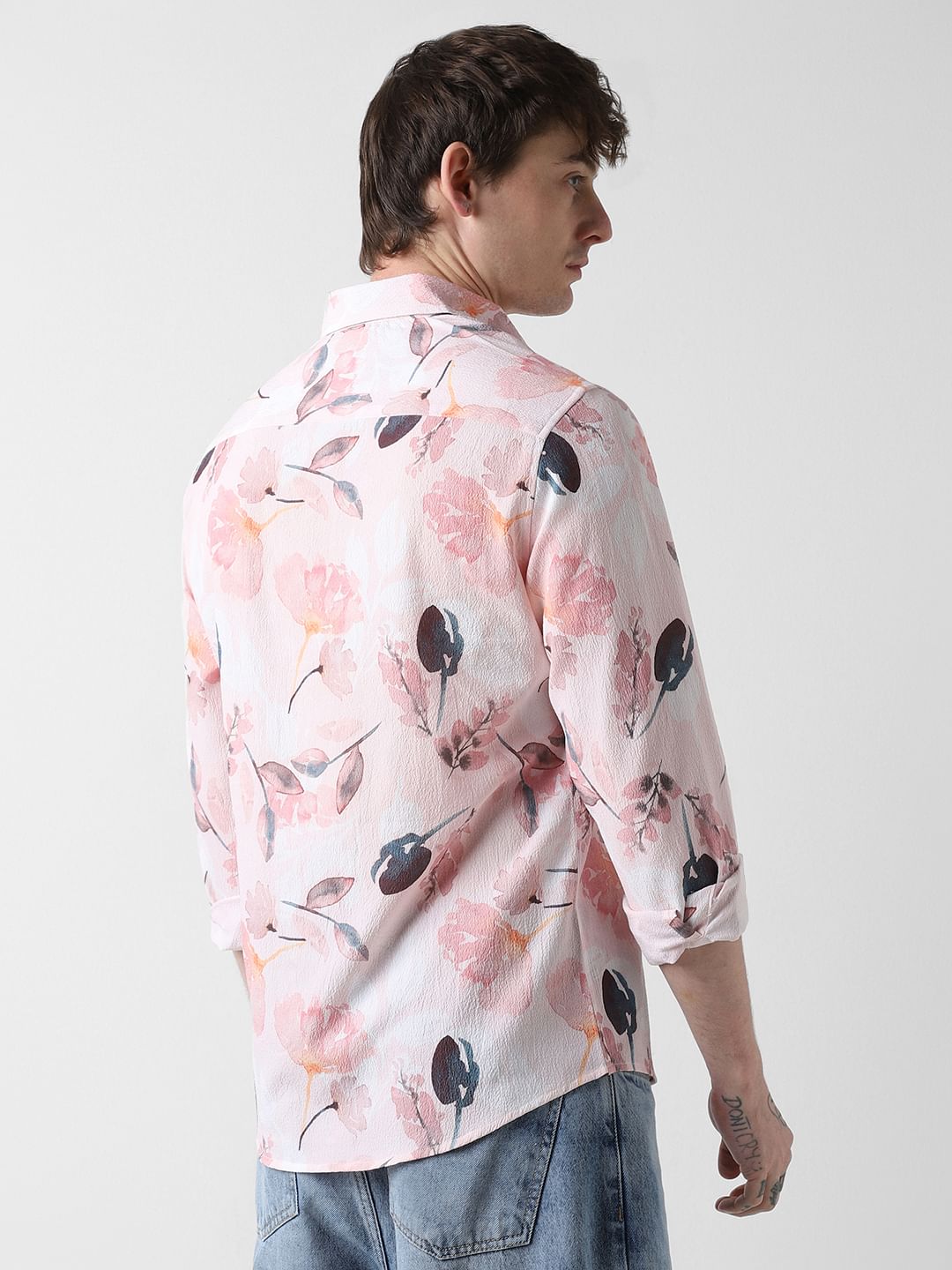 Floral Peachy Pink Crushed Shirt