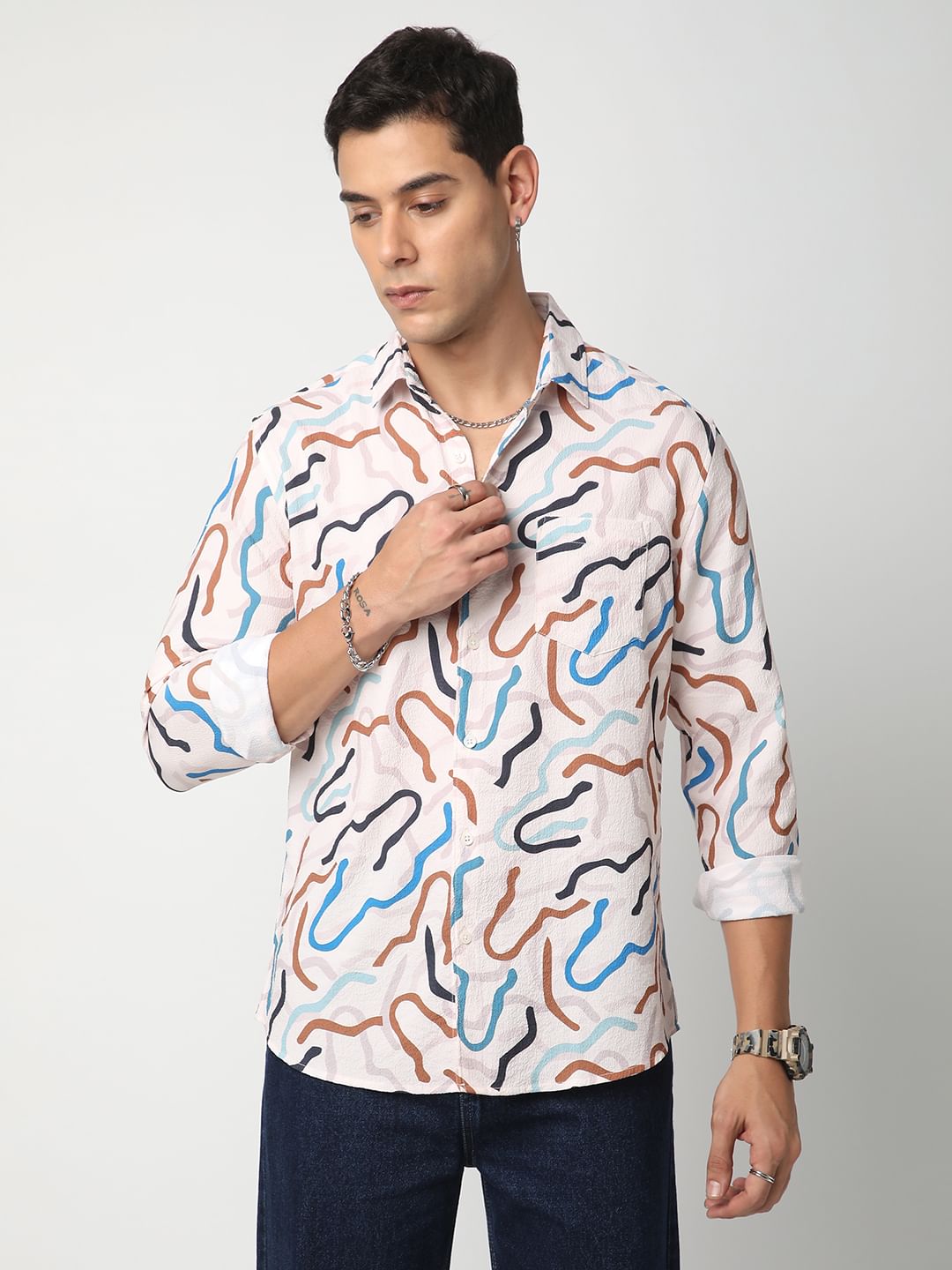 Modish Multicolour Crushed Shirt