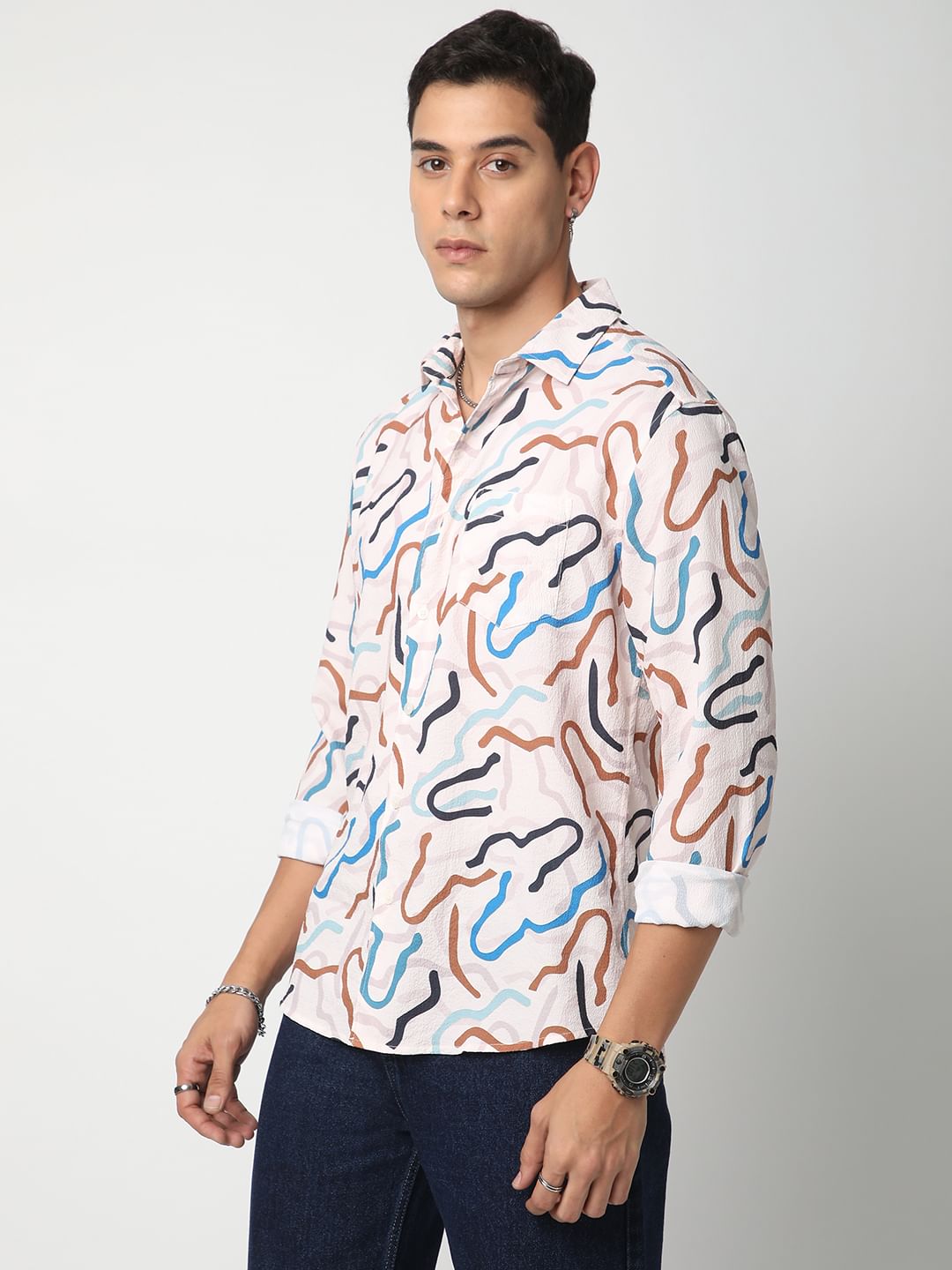 Modish Multicolour Crushed Shirt