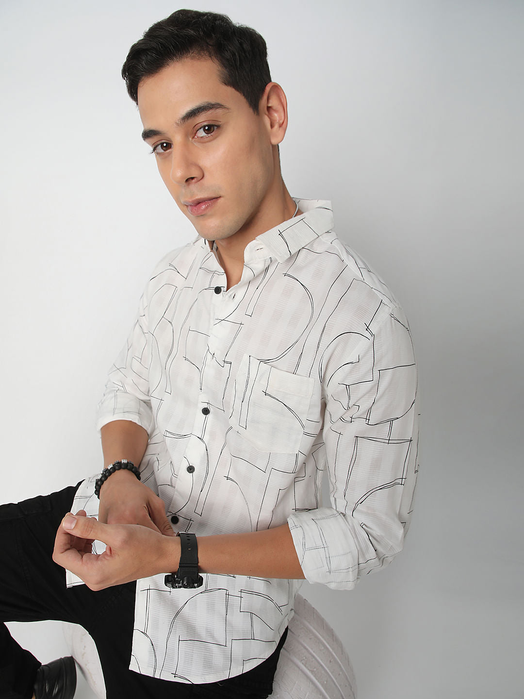 Quirky White Printed Shirt