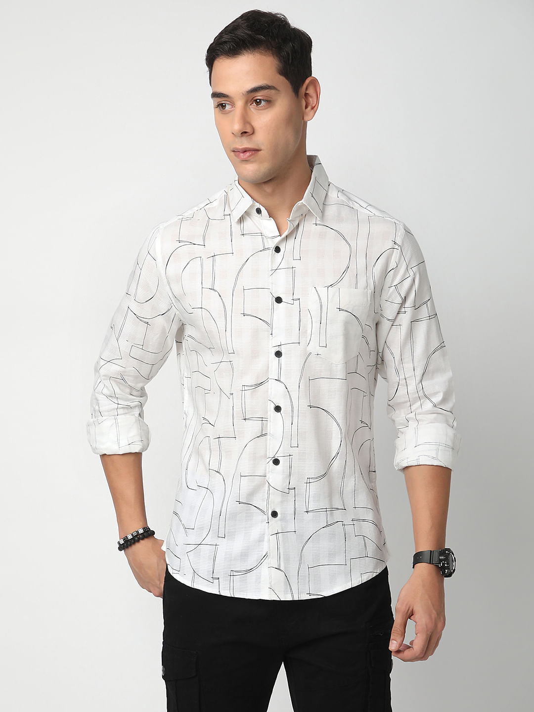 Quirky White Printed Shirt