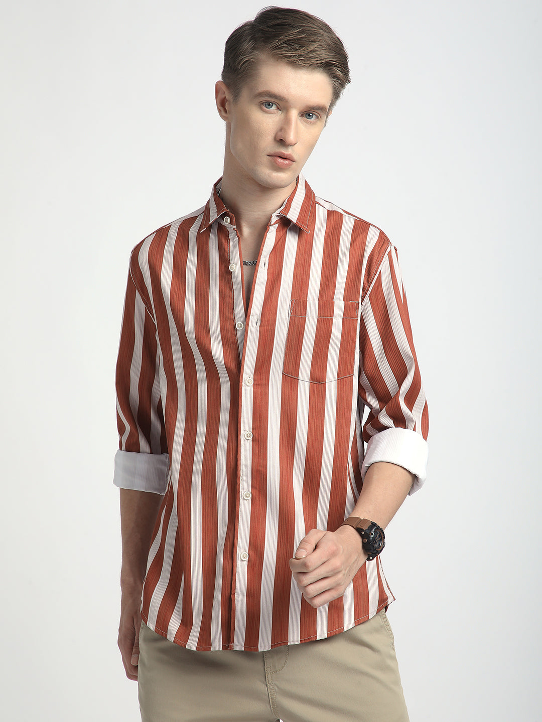 Crimson Red Luxe Jacquard Shirt