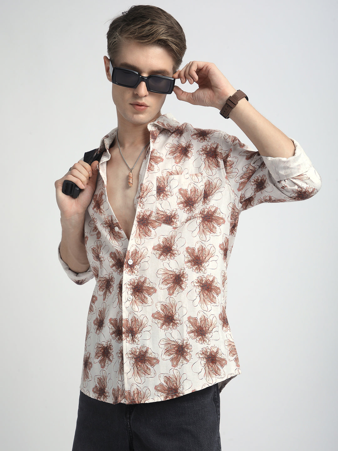 Doodle Florals Soft Beige Shirt