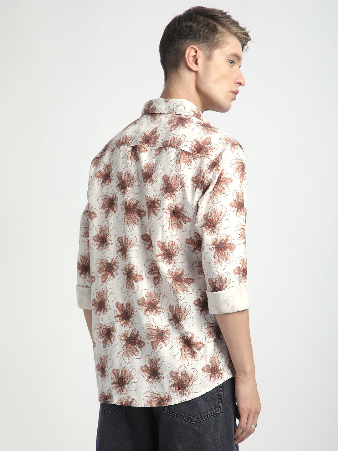Doodle Florals Soft Beige Shirt