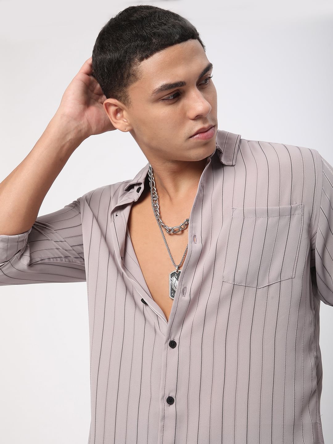 Wisteria Purple Striped Shirt