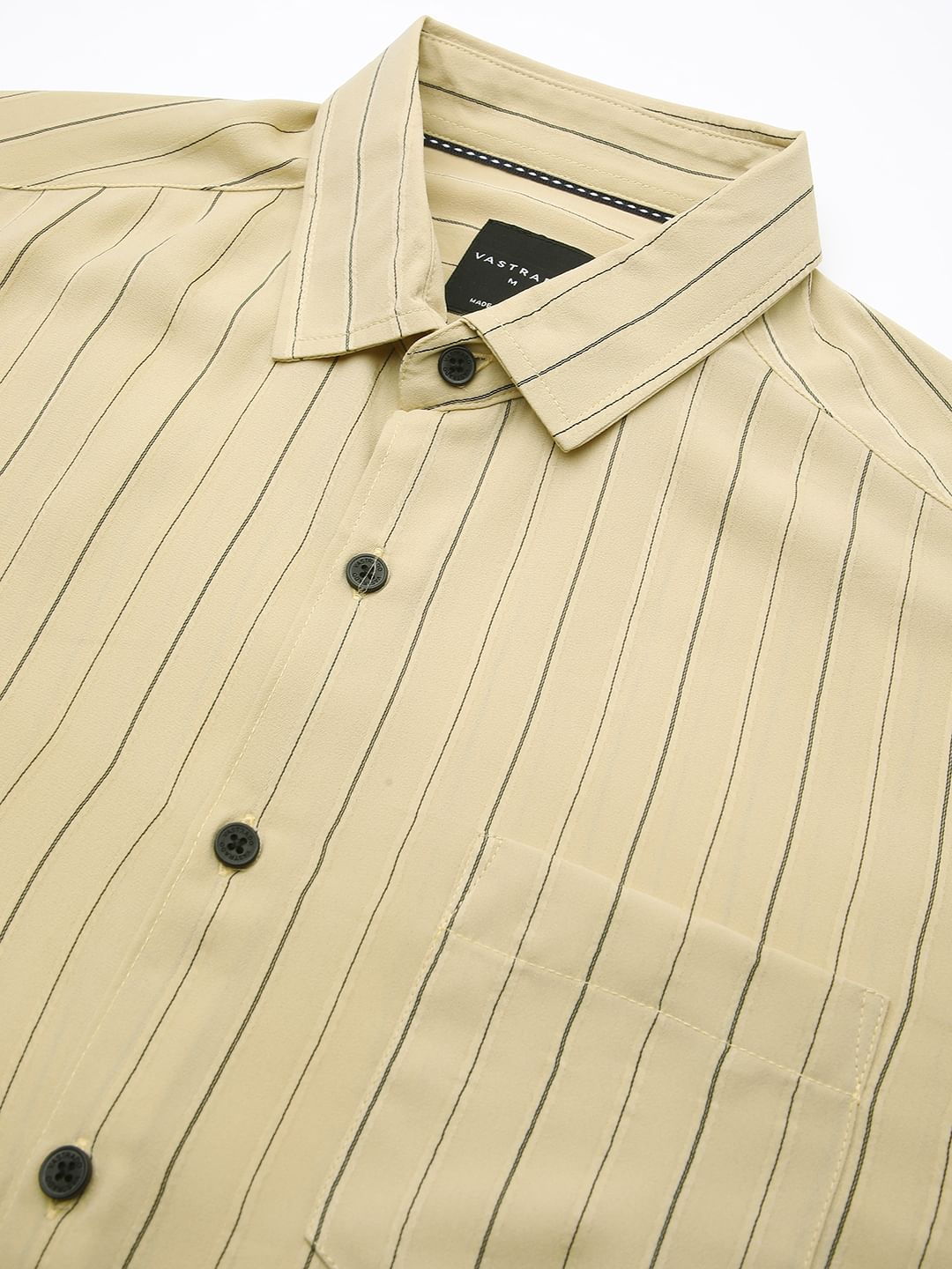 Elegant Mud Yellow Line Striped Shirt