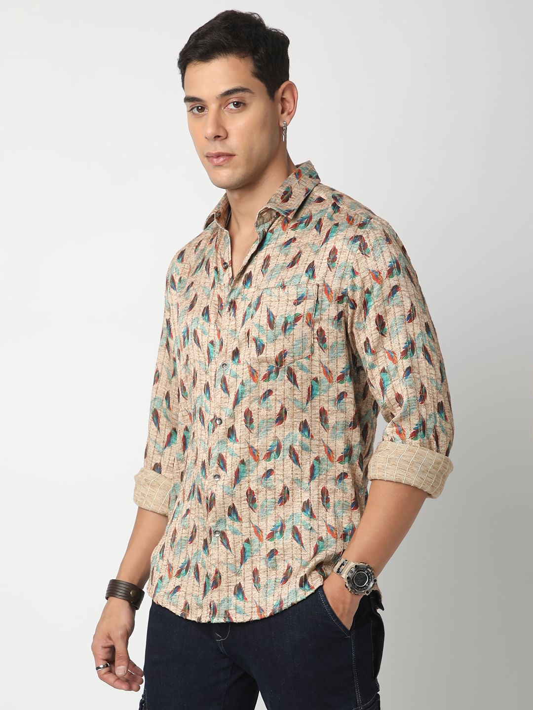 Jamboree Feathery Striped Shirt
