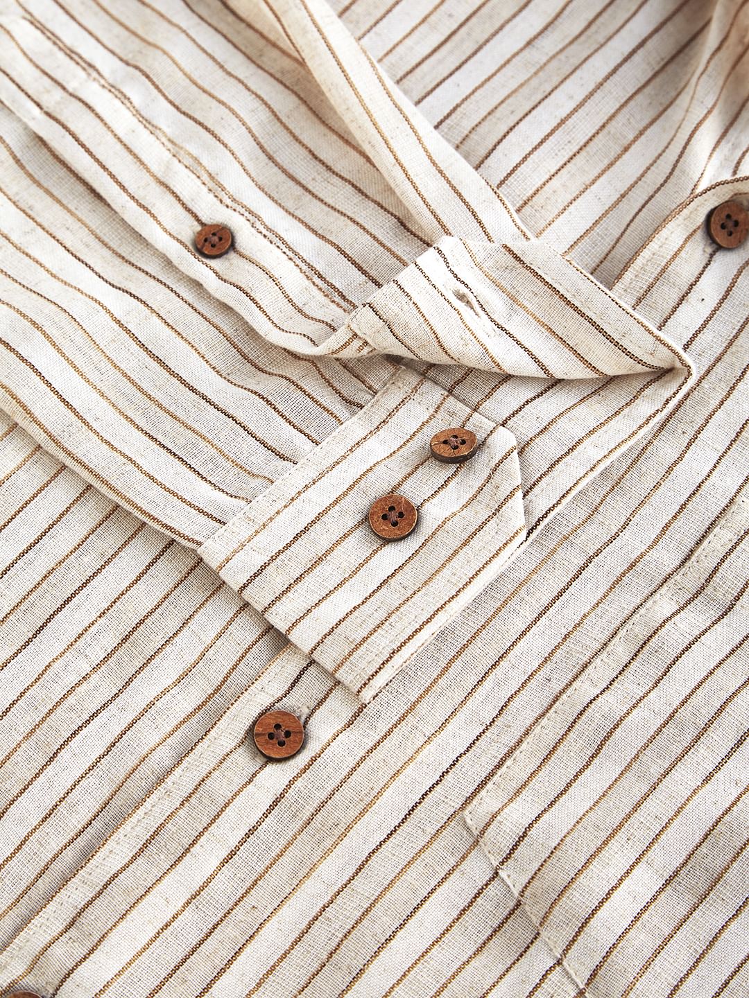 Linen Line Striped Beige Shirt