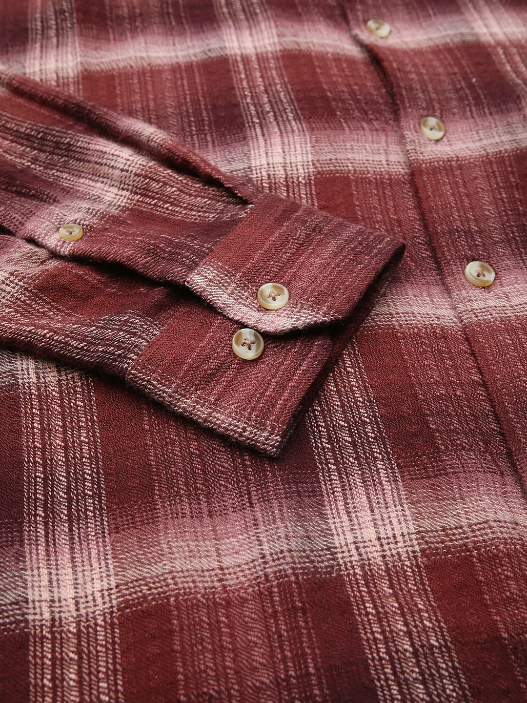 Premium Cotton Burnt Maroon Flannel Checkered Shirt