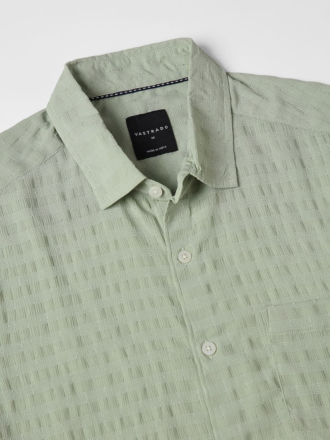 Pista Green Dobby Striped Shirt